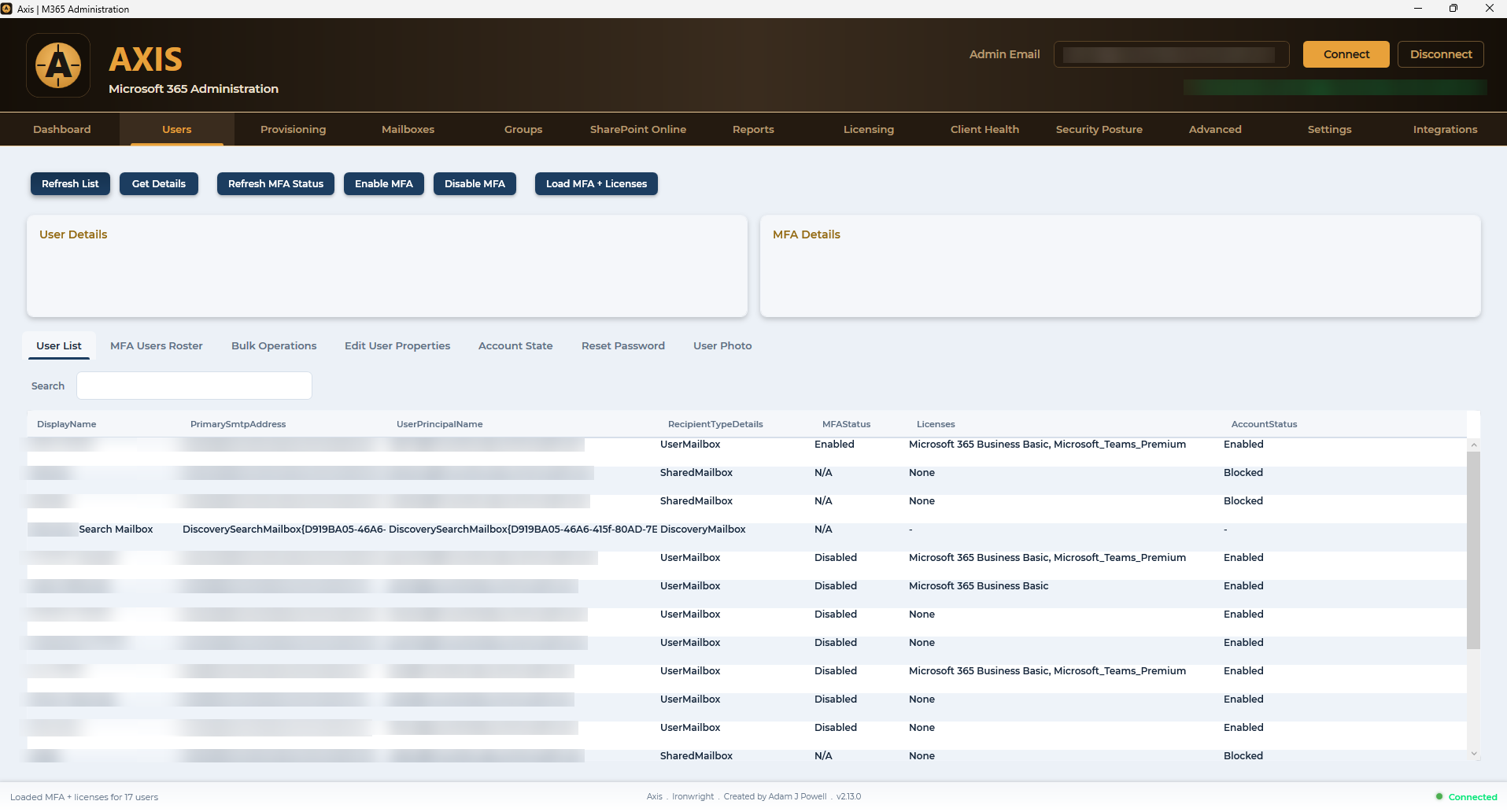 Users · User List
