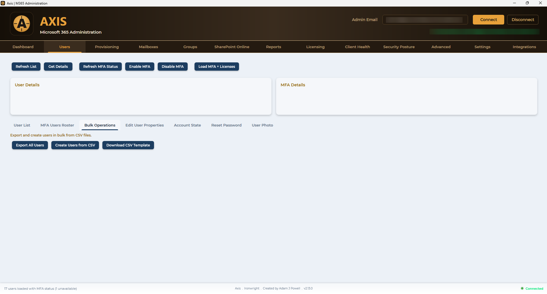 Users · Bulk Operations