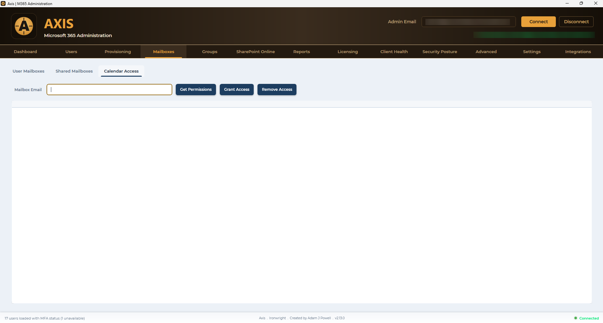 Mailboxes · Calendar Access