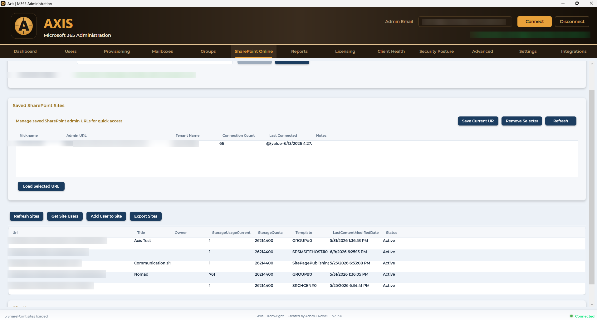SharePoint Online · Sites Loaded
