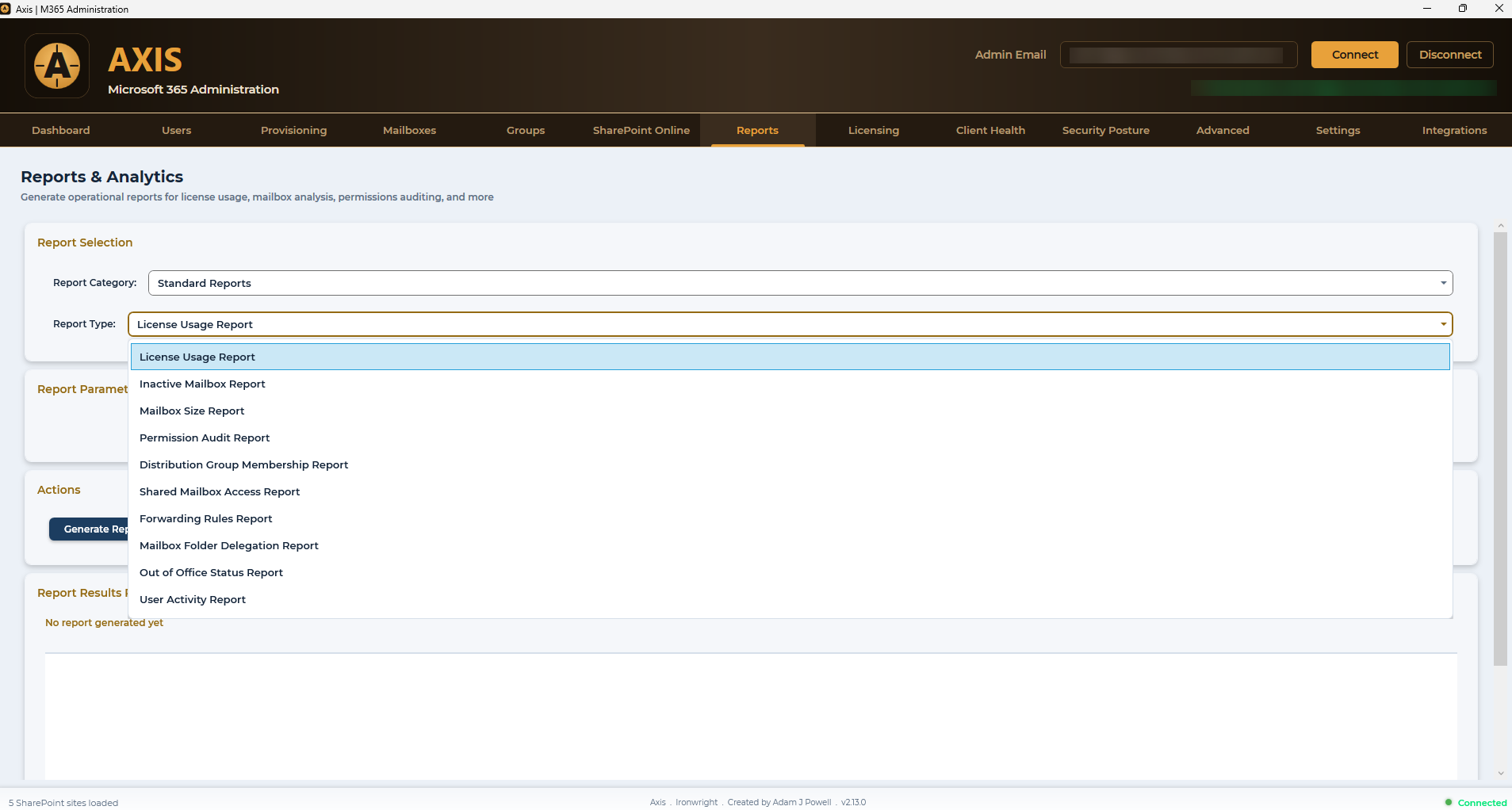 Reports · Standard Reports