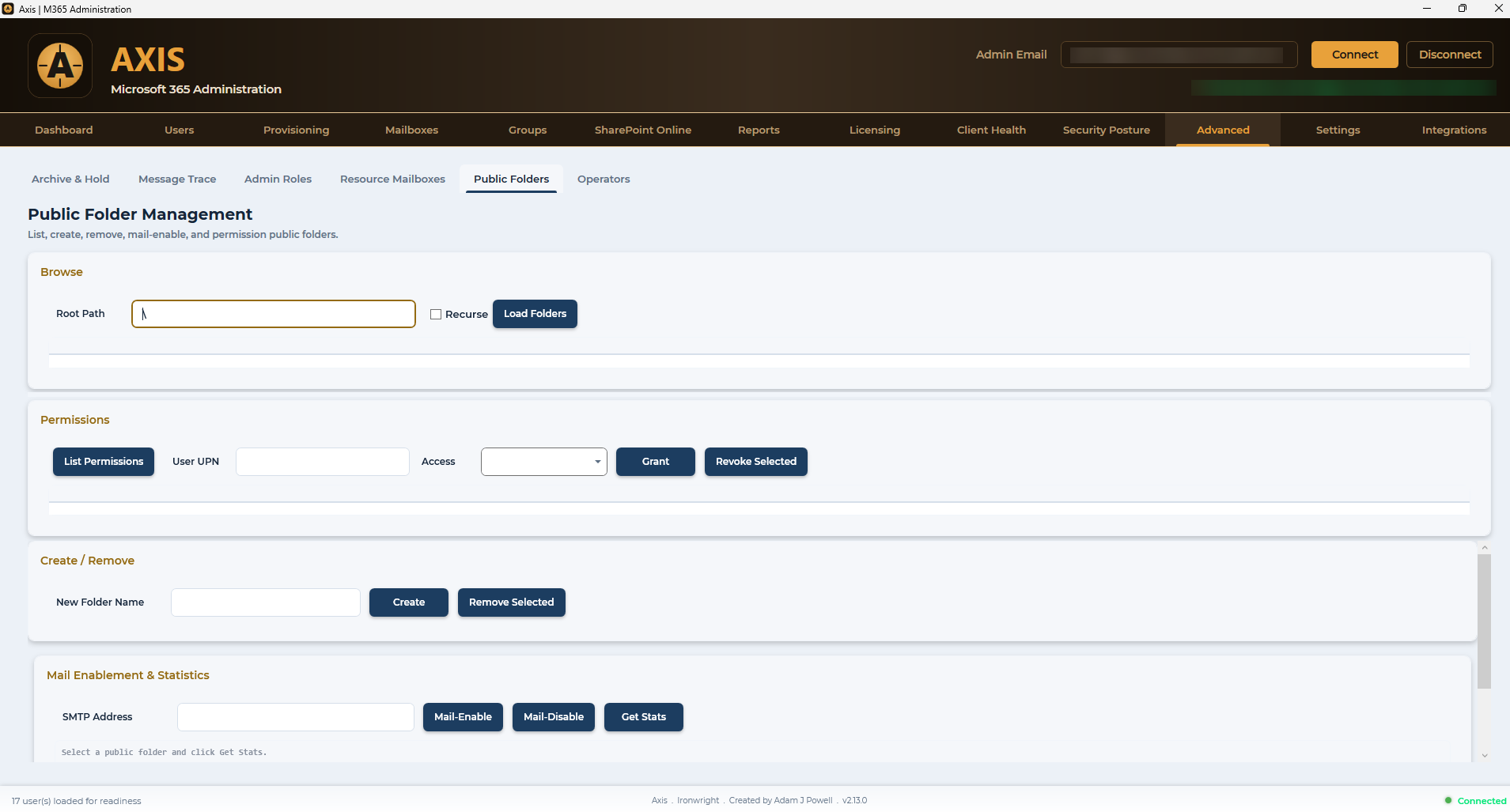 Advanced · Public Folders